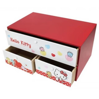 小禮堂 Hello Kitty 木製三抽收納盒 (紅點點款)