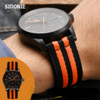 Watchband for Mido Mido Multifort Black Orange Rudder M005.430 Men's Nylon Canvas Watch Strap Watch Bracelet 22mm