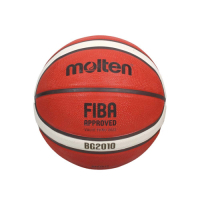 MOLTEN 12片橡膠深溝籃球#5-戶外 室外 訓練 5號球 B5G2010 橘米白黑