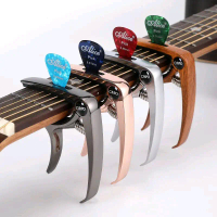 Kapo Gitar Multi 3 in 1 Capo Gitar Besi Solid Stainles Steal Bridge Pin Remover with Pick Holder bon