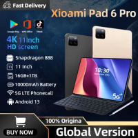 Original Global Version Tablet Android13 Pad 6 Pro 16GB+1024GB Snapdragon 888 Tablets PC 5G Dual SIM Card TEL WIFI HD 4K Mi Tab