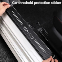 Carbon Fiber Car Door Threshold Sticker Auto Trunk Protective Strip For Byd F3 E6 Atto 3 Yuan Plus Song F0 G3 I3 Ea1