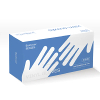 【BioCover保盾】無粉塑膠檢診手套-加長型PVC手套-中號M-100隻/盒(手套、拋棄式、一次性)