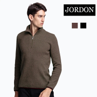 【JORDON 橋登】麻花粗針厚刷毛上衣(男上衣/中層衣/立領/保暖/登山/戶外休閒)