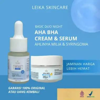 LEBIH HEMAT 2 IN 1 Leika AHA BHA Night Cream & AHA BHA Soap Penghilang Milia Cream Milia Syringoma N