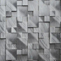 aluminum alloy metal 3D mosaic tiles HMM1004 for backsplash kitchen wall sticker bathroom floor tile free shipping