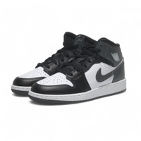 NIKE 休閒鞋 AIR JORDAN 1 MID GS 白灰黑 AJ1 大童 女 DQ8423-001
