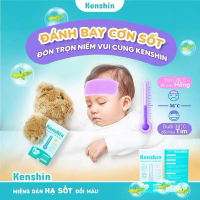Miếng dán hạ sốt đổi màu Kenshin, giảm nóng sốt cho trẻ em và người lớn - Hộp 6 miếng