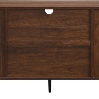 Glass TV Stand with 2 Cabinet Doors for TV's up to 65" Flat Screen Universal TV Console Living Room Storage Shelves