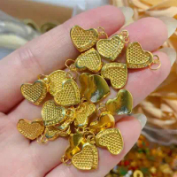 Pure 999 24K Yellow Gold Pendant Women Heart Necklace Pendant 1pcs