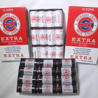 Benang Jahit Extra Satu Warna Lusinan (Putih/ Hitam/ Lusinan) - Hitam terbatas