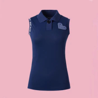Love Golf Women's Sleeveless T-Shirt Sports Vest Top Fast Dry Fashion Golf Clothing Ladies Green Pleated Skirt Short Skort