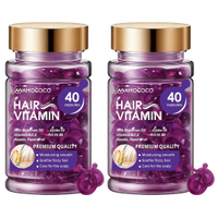 2Packs Hair Oil 40 Capsules with Keratin Argan Oil & Jojoba Oil Nourishing & Strengthening Hair for 