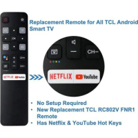 Rc802v New Voice Remote Control for TCL Bluetooth Android TV and TCL Google Smart TV.