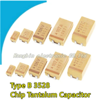 50PCS Type B 3528 1210 Chip Tantalum Capacitor SMD 1/2.2/3.3/4.7/10/22/33/47/100UF 6.3V 10V 16V 25V 35V 104 3528B CASE-B-3528