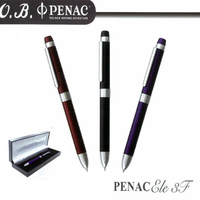 O.B. PENAC Ele 3F三合一多功能筆(0.7mm原字筆藍、紅 + 0.5mm自動鉛筆)  (烤漆黑 / 1支) OB#1102-06