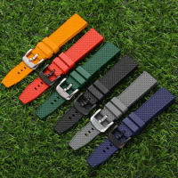 Premium Grade Tropic Rubber Watchband 20mm 22mm For seiko SRP777J1 New Watch straps Diving Waterproof Bracelet Black blue strap