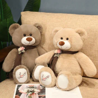 50cm Cute Bear With Scarf New Huggale Toy Cute Cartoon Big Teddy Bear Plush Toys Stuffed Plush Animals Bear Doll Birthday Gift