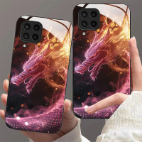 เคสโทรศัพท์แก้ว, สาวมังกรสีชมพู, สำหรับ Samsung Galaxy M53 5G, ป้องกันรอยขีดข่วน, เคส TPU อ่อน, กันก