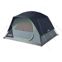 Coleman Skydome Camping Tent, 2/4/6/8 Person Weatherproof Tent with 5 Minute Setup, Includes Pre-Attached Poles, Rainfly