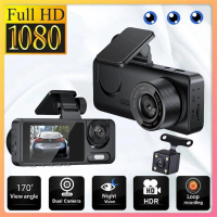 2K Triple Rakaman Dash Cam Tiga Lensa GPS Membalikkan Imej WiFi Sudut Lebar Monitor Rakaman Kereta
