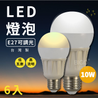 【6顆賣場】LHP LED可調光省電燈泡(白光/黃光) E27 CNS國家認證 電燈 檯燈 桌燈 燈具 照明 MIT台灣製