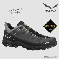 【SALEWA】ALP TRAINER 2 GORE-TEX 低筒防水登山健行鞋 男 黑瑪瑙/黑(登山鞋 多功能運動鞋)
