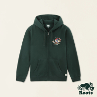 【Roots】Roots 男裝- 冬日海狸系列 有機棉刷毛布連帽外套(深綠色)