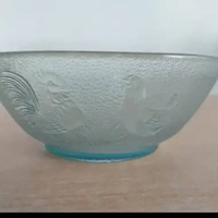 Mangkok Kaca Ayam Hijau Bening Motif Ayam Saji Mie Ayam Bubur Soto Bakso Makanan Jajanan Serving Bow