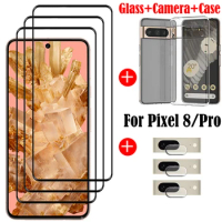 For Google Pixel 8 Glass Google Pixel 8 Pro Tempered Glass Full Glue Cover Screen Protector For Google Pixel 8 Pro Camera Film