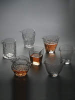 日式功夫茶具玻璃加厚耐熱錘紋玻璃公道杯玻璃公杯描金分茶杯過濾
