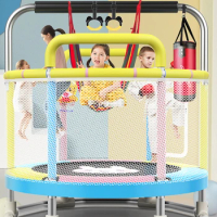 Household Children's Indoor with Safety Net Guardrail Children's Fitness Small Bouncing Bed Family Trampoline Toys
