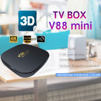 V88 mini กล่องวิดีโอ Android 4K กล่องรับสัญญาณเครือข่ายทีวีกล่องทีวีกล่องรับสัญญาณเครือข่าย