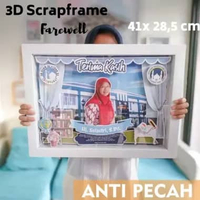Kado Farewell Unik 3D Scrapframe Bingkai Fiber ANTI PECAH