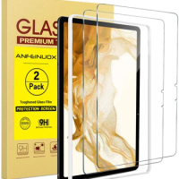[2 Pack] Tempered Glass For Samsung Galaxy Tab S7/S8, 2.5D Curved Edge, Crystal Clear, For S7 T870 T875 Anti Scratch 11-inch