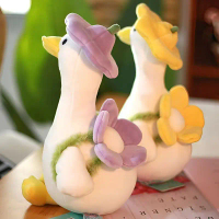 Cute Little Duck Plush Toy Flower Duck Plush Toy Big White Goose Doll Super Soft Sleeping Pillow Bir