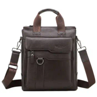 CHEER SOUL Genuine Leather Shoulder Bag Men Business Briefcase Documents Laptop Bag Male Crossbody Messenger Bags Office Handbag