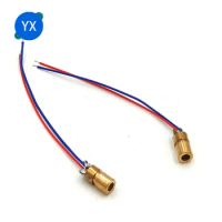 5PCS 3v-5v 650nm Laser Sensor Module 6mm 5MW Arduino Red Laser Spot Diode Copper Head Level Meter Ground Wire Meter