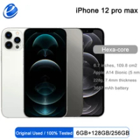 Original Apple iPhone 12 Pro Max 5G LTE Mobile 6.7'' 6GB&amp;128/256/512GB IOS A14 Bionic Hexa Core Triple 12MP Face ID Cellphone