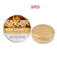 5pcs Ginger Shampoo Soap Anti-Hair Loss Natural Ginger Shampoo Soap Natural Organic Ginger Shampoo Bar Promotes Soap