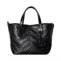 Gucci GG Marmont Small Supple Leather Tote Bag Black