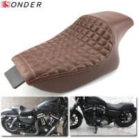 For Harley Sportster XL 883 iron X48 XL883 Sportster 1200 Forty-eight 2004-2016 Leather Two Up Driver Front Rear Passenger Seat