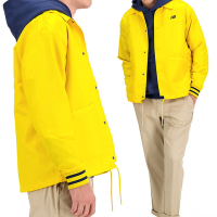 New Balance 男款 黃色 背面刺繡標語LOGO 印花 美版 棒球 教練 外套 MJ41553GGL