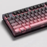 Black Pink Shine Through Keycaps 135 Keys Double Shot PBT Keycaps Cherry Profile for MX Switches Mechanical Gamer Keyboard