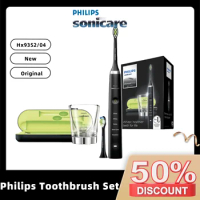 Philips Sonicare Toothbrush DiamondClean Sonic electric toothbrush HX9352/04 Black Edition with replacement heads