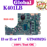 KEFU K401L Mainboard For ASUS K401 K401LB V401LB A401LB Laptop Motherboard I3 I5 I7 5th Gen GT940M/2G 4GB/RAM
