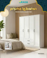 GrahaLiving - Lemari Pakaian Baju Gantung Gamis Hijab 4, 5 , 6 Pintu Tinggi Scandinavian Putih White