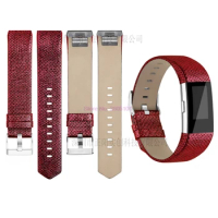 50pcs Genuine Leather Strap For Smart Bracelet Replace Band For Fitbit Charge 2 Heart Rate Wristband Replacement