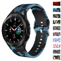 strap For Samsung Galaxy watch 4 classic 42mm 46mm series Silicone Camo band For Galaxy Watch 4 44mm 40mm Replacement watch band