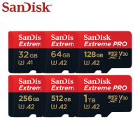 SanDisk Micro SD Card U3 V30 4K Memory Card A2 C10 64GB 128GB 256GB 512GB 1TB Microsd TF Card A1 32GB Storage Mini SD Card